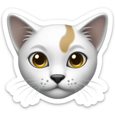 gato blanco con manchas negras y doradas sticker