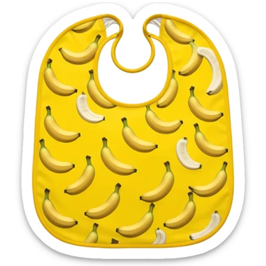Yellow bib with banana pattern sticker