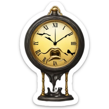 melting clock salvador dali style sticker