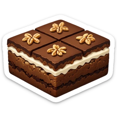 A walnut brownie sticker