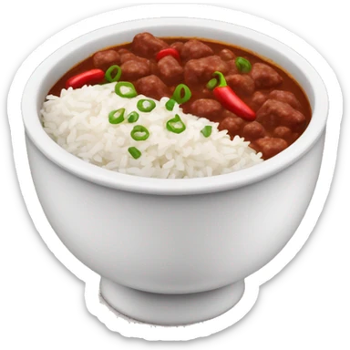 Bowl of chili con carne and rice  sticker