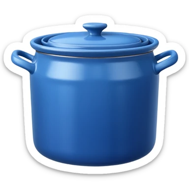 an empty blue kitchen pot sticker