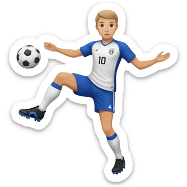 soccer player doing ball tricks sticker