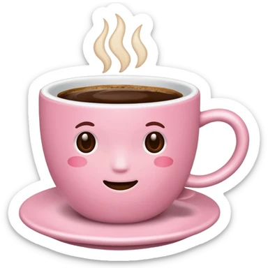 light-pink cup of coffee sticker