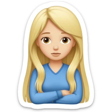 blonde cartoon girl long hair saying take a time out sticker