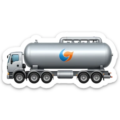 side view of a natural gas tanker truck sticker