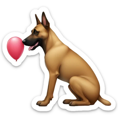 malinois with baloon sticker