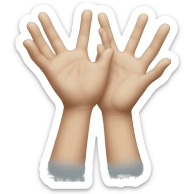 Hands holding gravity in their palms sticker