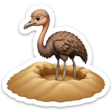 Ostrich burying its head in sand sticker