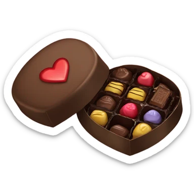 box of chocolates saying i love you sticker
