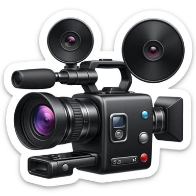 Video camera with elements 1-2 of others emoji sticker