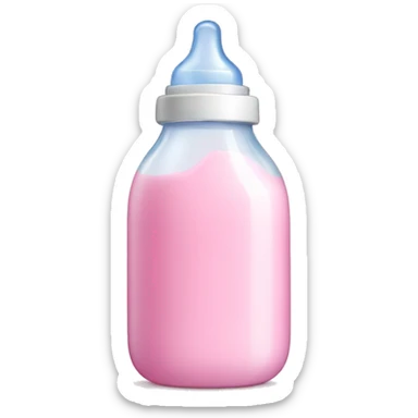 Baby bottle with pink milk sticker