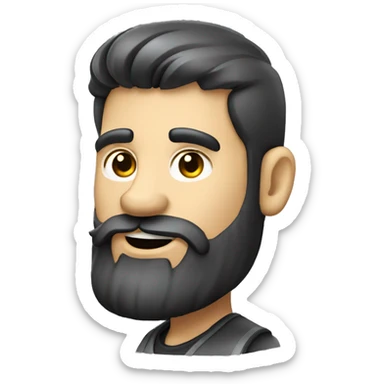 dark hair bearded developer man waving hello  sticker