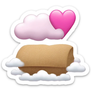 combine the pink heart emoji with the cloud emoji sticker