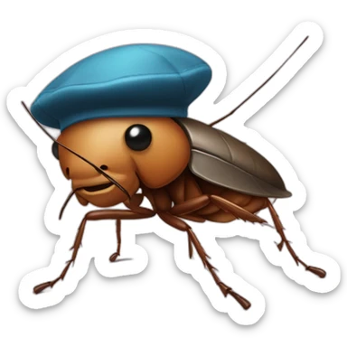 cockroach in a beret sticker