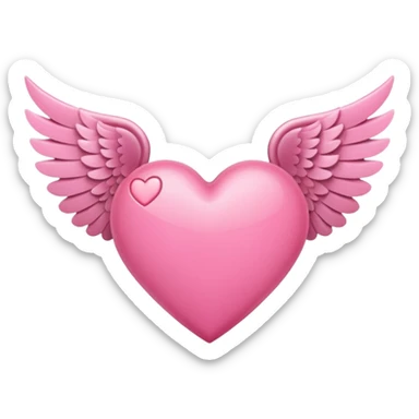 pink heart with wings  sticker