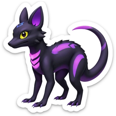 Shiny Salandit-Umbreon-Noibat-Hybrid (Full body) sticker