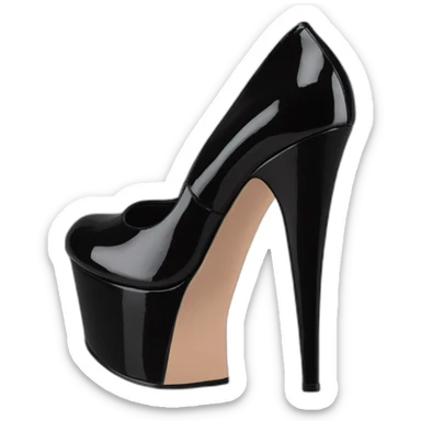 Black Patent Leather Daffodile Platform Heels sticker