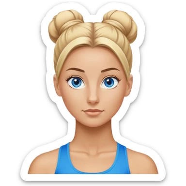 Blonde sleek bun fitness trainer blue eyes sticker