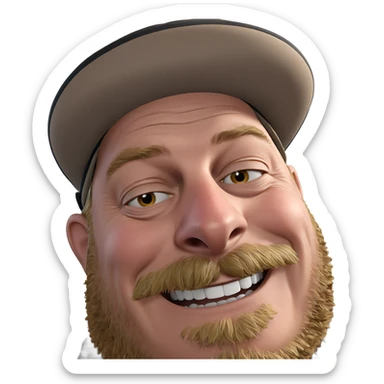 happy old man in hat sticker