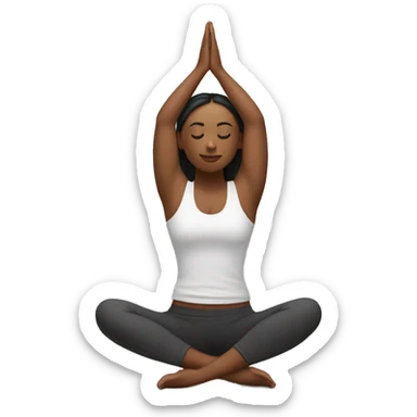 Mujer realizando yoga sticker