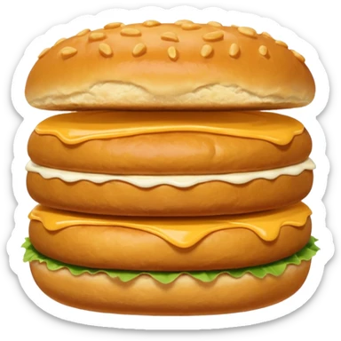 split-open vetkoek showing fluffy inside, golden brown, appetizing emoji sticker