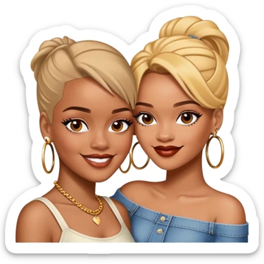 Hyper Realistic Breezy and Rhianna romantic photo  sticker