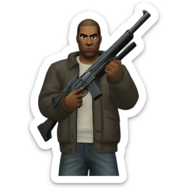GTA III Claude with shotgun sticker