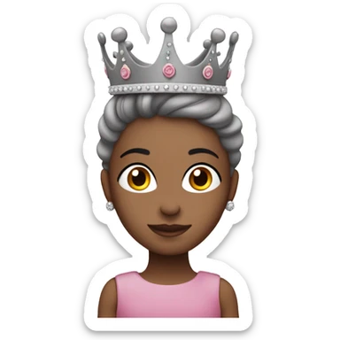 En rosa gris med prinsesse krone sticker
