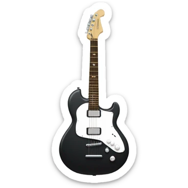 Black electric guitar with white accents  sticker