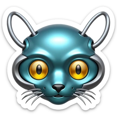 Cyberpunk complex glossy shiny alloy aesthetic-scenery-Fakémon-creature sticker