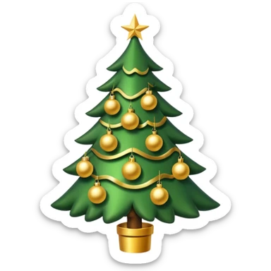 Christmas tree with Gold decorations sticker