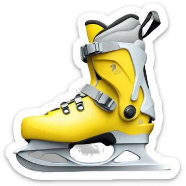 Yellow cross-country ski boots sticker