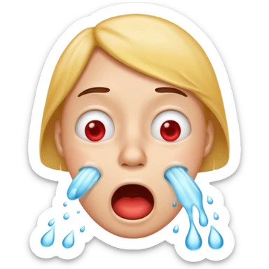 allergic emoji face with red nose, watery eyes, sneezing sticker