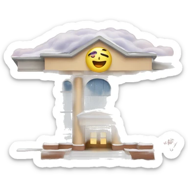 the school building decorated for the new year sticker