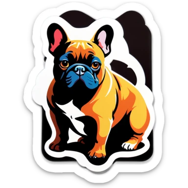 French bulldog working  sticker