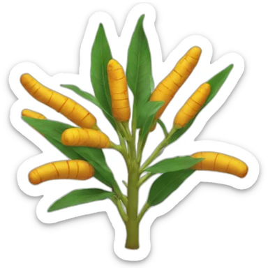 Tumeric root sticker