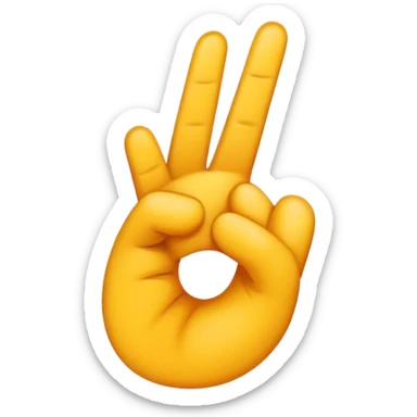 hazme una mano haciendo el numero 3 sticker