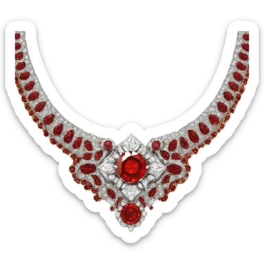 beautiful necklace with red diamond sticker