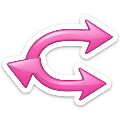 Pink curved arrow sticker