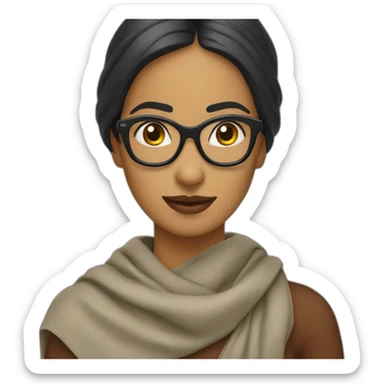 Scraf_indian_lady_with_specs sticker