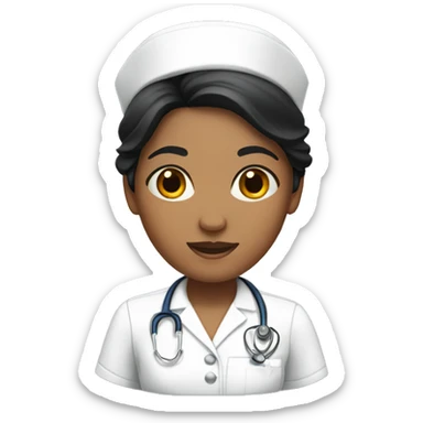 a Nurse with black hair and tanned skin sticker