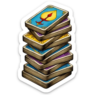 A small stack of tarot cards sticker