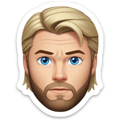 Chris Hemsworth with blue eyes sticker