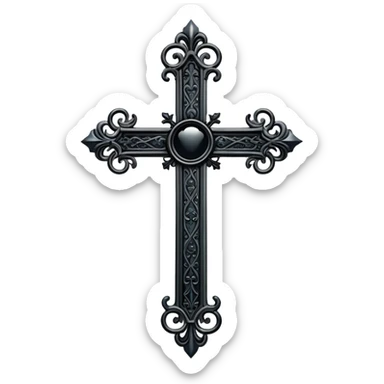 black gothic cross sticker