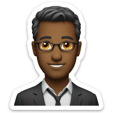 A handsome man with a glasses  sticker