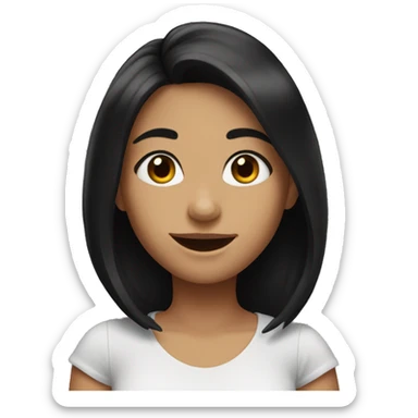 solo smiling girl with black hair sticker