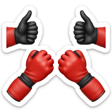 fist bump with hands in racing gloves sticker