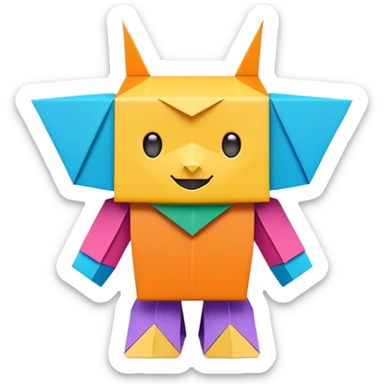 Un chatbot origami sticker