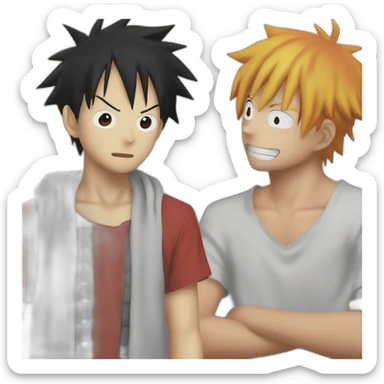 Luffy boy talks to Naruto Teen sticker